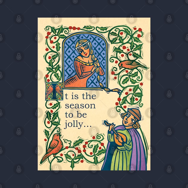 Medieval Minstrel Christmas by Sue Todd Illustration