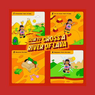 Lego Fortnite HOW TO CROSS A RIVER OF LAVA! T-Shirt