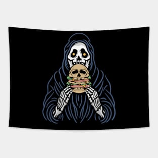 Hamburger and skull Tapestry