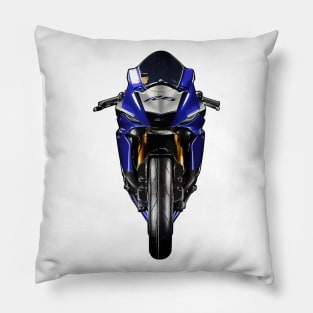 YZF R6 Bike Front View Illustration Pillow