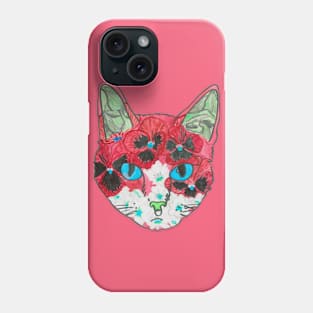 Red floral kitty Phone Case