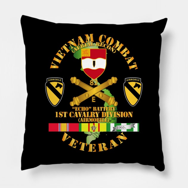 Vietnam Combat Veteran w Echo Btry 82nd Artillery DUI - 1st Cav Div Pillow by twix123844