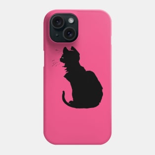 Minimalistic Black Cat Silhouette Vector Art Phone Case