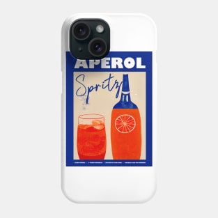 Retro Aperol Spritz Poster Art Deco Nights Homebar, Kitchen Bar Prints, Vintage Drinks, Recipe, Wall Art Phone Case