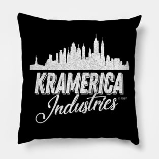 Kramerica Industries - (White) Faded 90s Style Logo Design Pillow