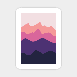 mountains at sunset Magnet