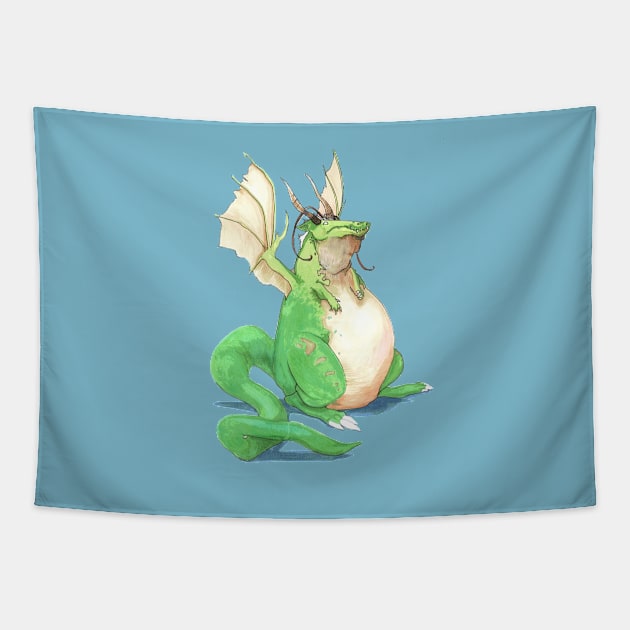 Fat Fairy Dragon Tapestry by FishWithATopHat