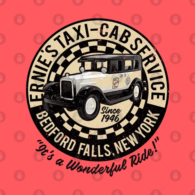 Ernie's Taxi-Cab Service It's A Wonderful Life by Alema Art