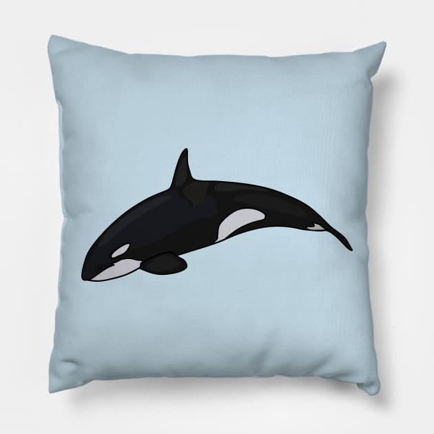 Killer whale cartoon illustration Pillow by Miss Cartoon