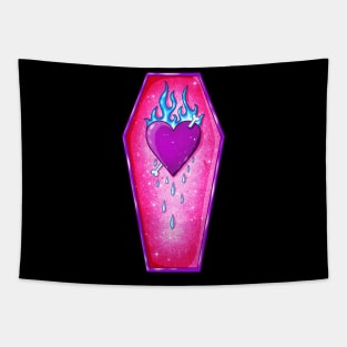 Pastel Goth Love Coffin Heart Tapestry