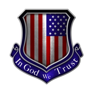 In God We Trust American Flag Shield T-Shirt