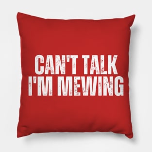 Can't Talk, I'm Mewing Pillow