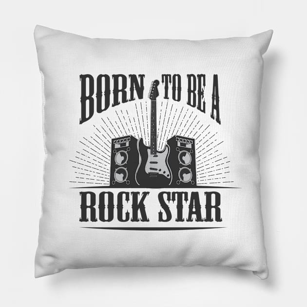 'Born to be a Rock Star' Cool Music Gift Pillow by ourwackyhome