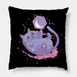 Space Cat With D20 Pillow