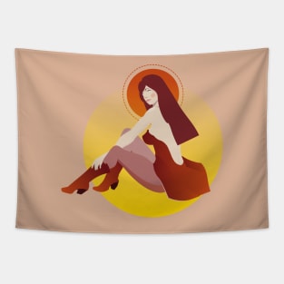 Redhead fantasy heroine witch Tapestry