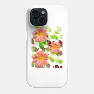 Flowers pattern with daisies and leaves - natural botanical paradise Phone Case