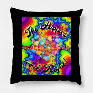 Peace & Love - The HIPPIES Were RIGHT! Pillow