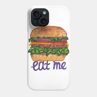 Watercolor delicious hamburger Phone Case