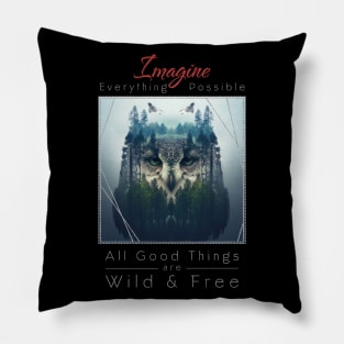 Owl Nature Outdoor Imagine Wild Free Pillow