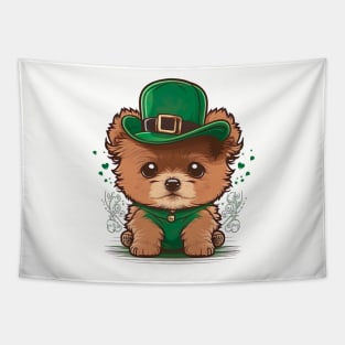 Saint Patrick's day Puppy wear on world animal day too Tapestry