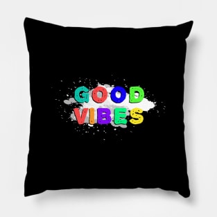Good Vibes Colorful Happy Quote Healthy Summer Saying Pillow
