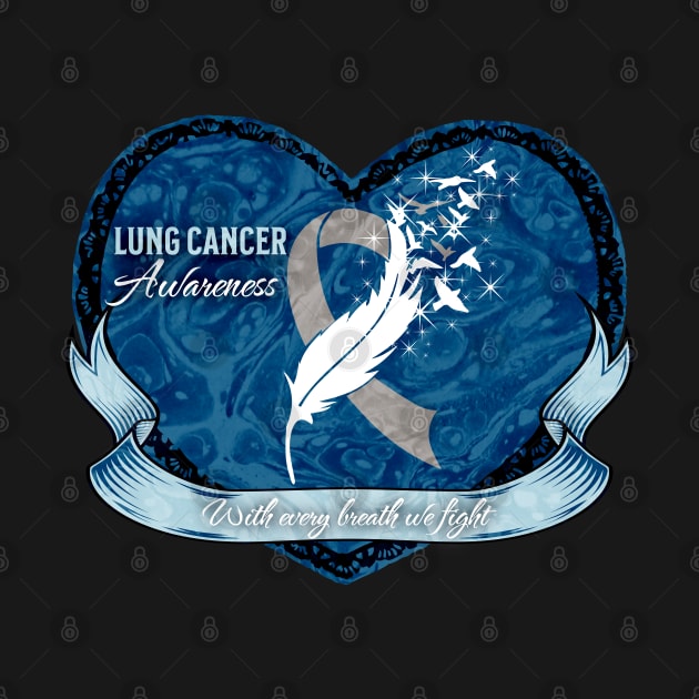 Lung Cancer Awareness Sapphire Heart Edition by mythikcreationz