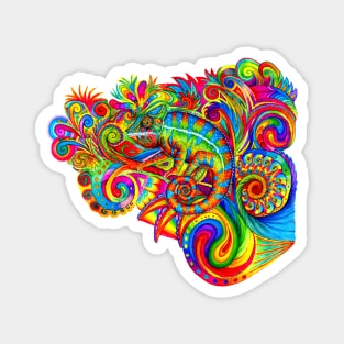 Psychedelic Chameleon Magnet