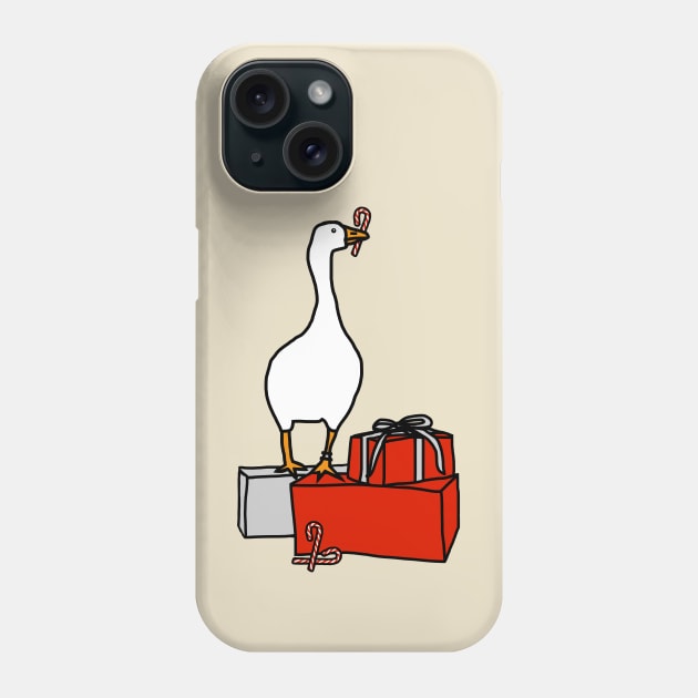 White Goose Steals Christmas Phone Case by ellenhenryart