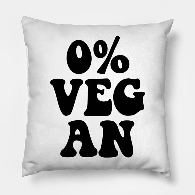 Zero Percent Vegan Funny BBQ Carnivore Meat Eater Pillow by TShirtHook