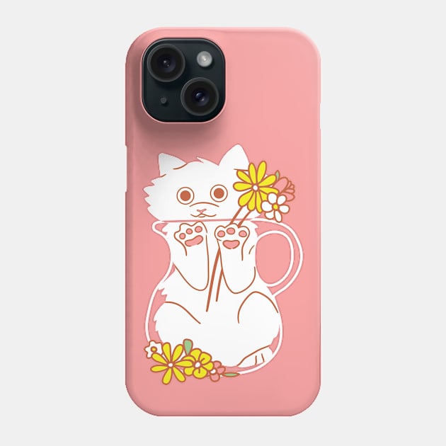 Cat inside the Vase Phone Case by Wlaurence