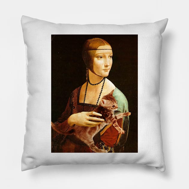 Lady with a Kitten Pillow by luigitarini