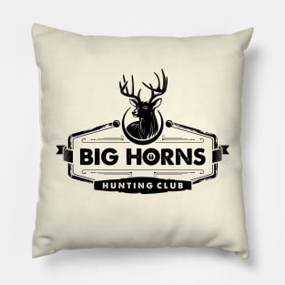 Deer Hunting Black Drawing Art Illustration Pillow