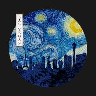 Las Vegas Van Gogh Starry Night Circle T-Shirt