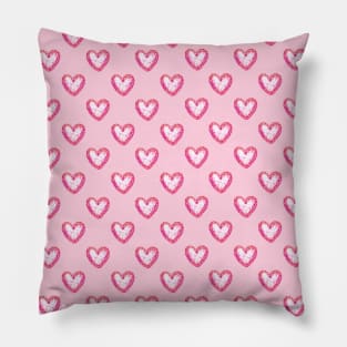 Pink Glitter Hearts Pattern Pillow