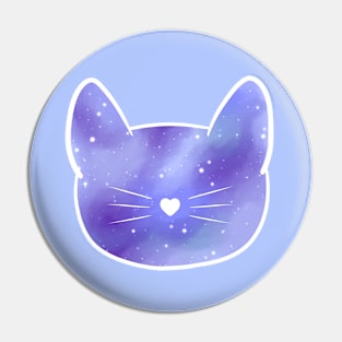 Kitty Blue Galaxy Pin