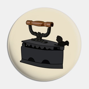 Charcoal iron cartoon illustration Pin