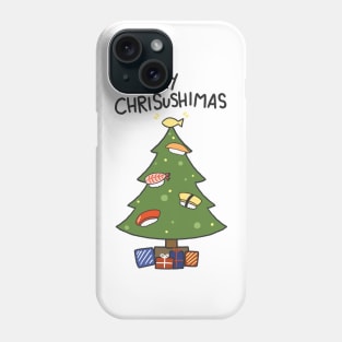 Merry Chrisushimas Tree Funny Sushi Lover Christmas Card Kawaii Cute Anime Food Phone Case