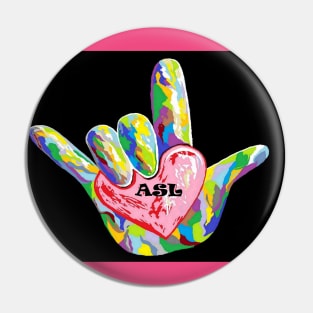 I Heart ASL Pin