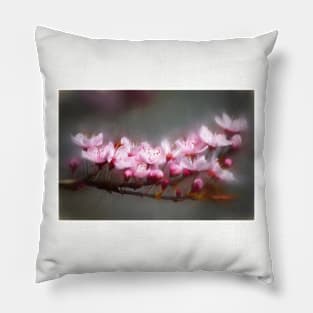 Smudged cherry blossom Pillow