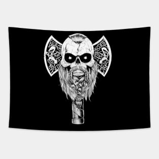 Viking Skull Axe Head Tapestry