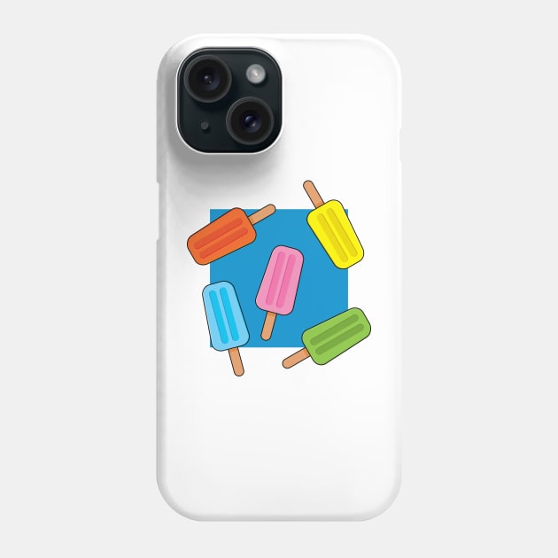 Assorted Colorful Popsicles Pattern Phone Case by BirdAtWork