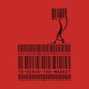 Capitalism Versus Socialism Barcode T-Shirt