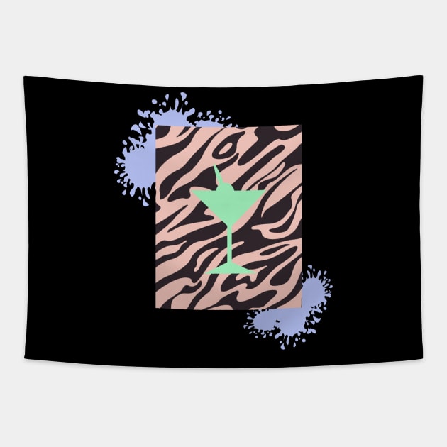 Martini Zebra Print Tapestry by Digital Canvas Ltd