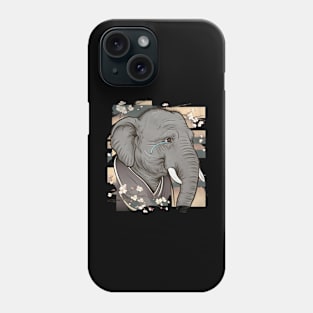 Melancholic Elephant Japanese Art Print Phone Case