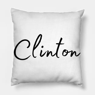 Clinton Name Calligraphy Pillow