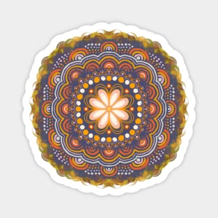 Harvest celebration retro mandala Magnet