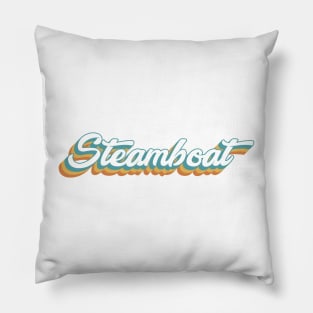 Steamboat Springs Colorado Retro Lettering Pillow