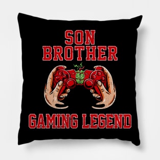 Son Brother Gaming Legend Gamer Vintage Gifts For Teen Boys Gaming Pillow