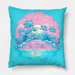 Vibrant Coastal Paradise Pillow