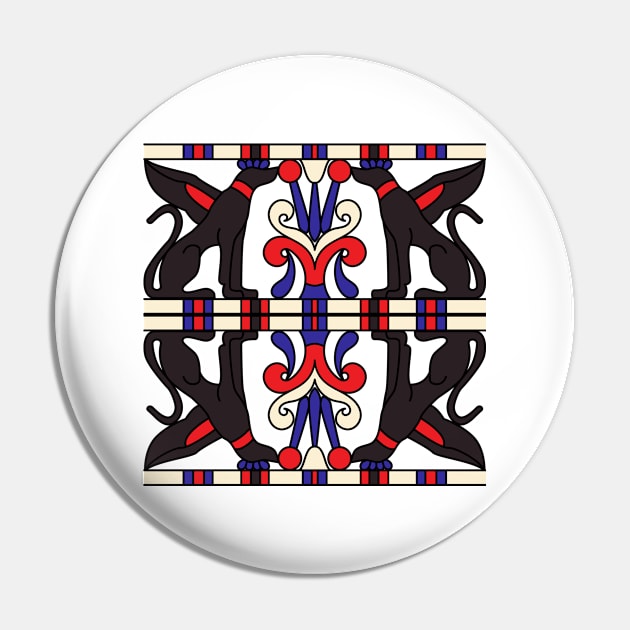 Egypt style symbol in red, black and blue Pin by BE MY GUEST MARKETING LLC